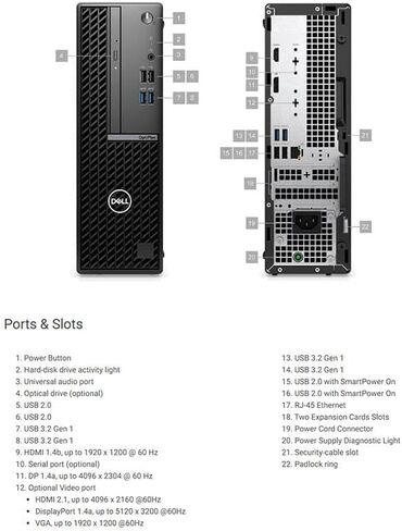 Dell Optiplex 7010 SFF كمبيوتر سطح المكتب ، Pusiness Mini PC ، Intel Core I5-12500 ، 6 Core ، 12 مؤشر ترابط ، حتى 4.6 جيجا هرتز ، ذاكرة الوصول العشوائي 512GB SSD ، RJ-45 Ethernet ، HDMI ، WIFI6 ، Bluetooth ، Windows 11 Pro in Kuwait