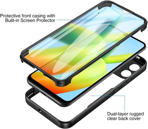 متوافق مع حالة Samsung Galaxy A06 ، واقي شاشة مدمج متوافق مع Samsung SM-A065F/DS Galaxy A06/SM-A065M/DS Cover Purple in Saudi Arabia