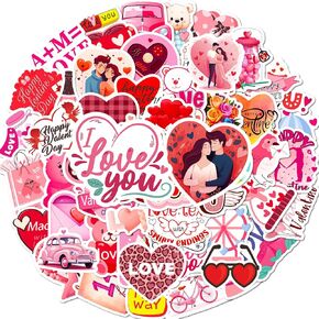 winthrop 100 Pcs Valentines Day Stickers, Bulk Waterproof Vinyl Laptop Love Stickers, Valentines Party Favors, Best Choice for Classroom Crafts, Laptops, Window Decoration, Water Bottles