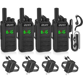 Walkie Talkies for Adults - Long Range Rechargeable Two-Way Radios with VOX Hands Free, Dust Resistant Waterproof Suitable for Qutdoor Work and Activities (4 Pack)
