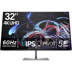 HP Z32k G3 USB-C 32 Inch Computer Monitor 4K UHD 60Hz IPS Ultrawide 400nits 5ms Tilt Swivel Pivot VESA Mountable HDMI USB-C USB Hub DisplayPort Thunderbolt Office Desktop PC Monitor, 50U19AA (Renewed)