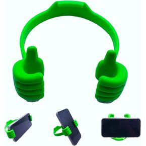 Cell Phone Stand,Thumbs Up Lazy Phone Stand for Desktop, Adjustable Silicone IPAD Stand, Cellphone Holder Smartphone Stand,Birthday Gift for Teens Girls Boys Adults Men Women Wife (Green)