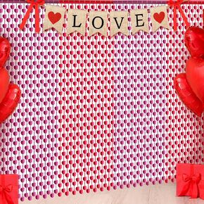 4 Pack Valentines Foil Fringe Curtains with Love Banner Valentines Day Party Decor 3.3x6.6 ft Heart Shape Tinsel Fringe Curtain Valentines Photo Backdrop Streamer Backdrop for Birthday Wedding