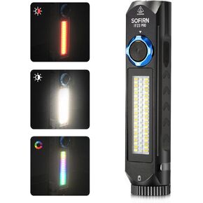 Sofirn IF23 Pro Flashlight Rechargeable 5000 High Lumen, Super Bright 3-in-I Flashlight with Side White Light & RGB Color Light, 60 LEDS, Magnetic Base, Simple UI for Home, Emergency, Camping, Work