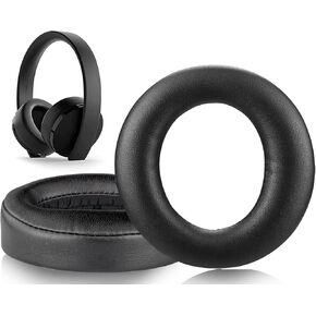 SOULWIT Replacement Earpads for Sony New Gold Wireless PlayStation PS4 (2018 Version) Headset, Ear Pads Cushions with High-Density Foam (CUHYA-0080 PL Black)