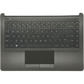 Replacement Upper Case Palmrest for HP 14Z-DK 14-DK 14-CF 14S-CF Series Laptop Backlit Keyboard Assembly Touchpad Top Cover L24817-001 Gray