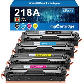 218A Toner Cartridges 4 Pack (No Chip) Compatible Replacement for HP 218A 218X for Color Laserjet Pro 3201dw MFP 3301fdw 3301cdw 3301sdw Printer Ink W2180A W2180X High Yield (BCMY, 4-Pack)