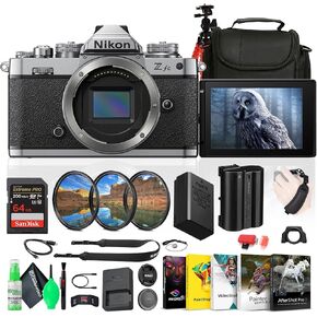 Nikon Z fc DX-Format Mirrorless Camera (1671) + EN-EL25 Battery + 64GB Memory Card + Photography Software + Camera Bag + Flexible Tripod + Cleaning Kit + HDMI Cable + Hand Strap + More