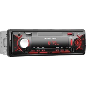 Single Din Car Stereo Bluetooth 5.0 Audio FM Receiver Digital Music Radio MP3 Player Support AUX Input USB Playback & Charging