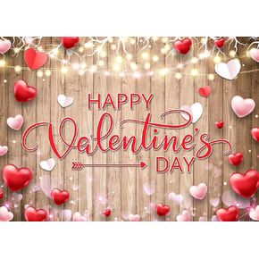 LYCGS 8X6ft Valentine's Day Backdrop Red Love Heart Valentine's Day Photography Background Valentine's Day Photo Backdrop Valentine's Day Decoration Banner X-184