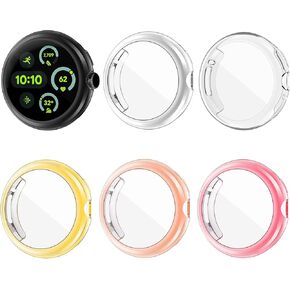 [6-Pack] Watch Case with Screen Protector for Google Pixel Watch 3 (45mm), Soft TPU Scratch Resistant Face Covers for Pixel Watch 45mm