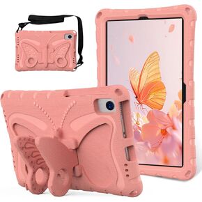 for Samsung Galaxy TAB S6 Lite 10.4" (2020/2024)/A7(2020/2022)/S5E(2019)/S6 10.5"(2019) Butterfly Wings Kickstand Kids Girl Tablet Case EVA Material Case for Lenovo M10 Plus/K10 10.3" (Pink)
