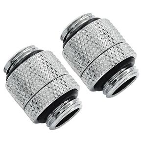 2Pcs G1/4" Male to Male External Adapter Rotary Male to Male Extender Fitting with O-Ring for Computer Water Cooling System (Silver)