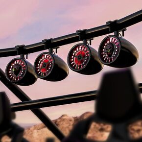 Gohawk TL54-Titan 4.1 channel amplifier 5 "LED LED Bluetooth Bluetooth UTV STEREO SPEENS AMP SYSTEM W/AUX USB FM Radio مقابل 1.5" إلى 2 "شريط RZR RZR PORLAS CAN-AM WILDCAT