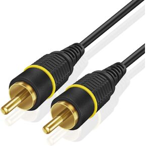 Subwoofer S/PDIF Audio Digital Coaxial RCA Composite Video Cable (30 Feet) - Gold Plated Dual Shielded RCA to RCA Male Connectors - Black