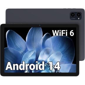 10.1" Android Tablet, Octa-core Processor, 6GB RAM, 64GB Storage (Expand to 1TB), 1280x800 IPS HD Display, 5000mAh Battery, Dual Camera, Wi-Fi 6, Bluetooth 5.0, GMS Certified, Black