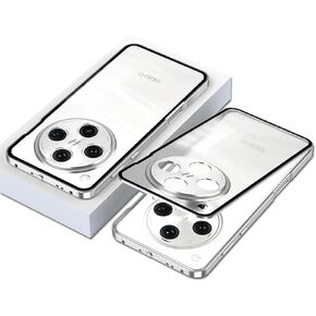QUIETIP Case Compatible with Oppo Find X8 Pro with Screen Protector,Metal Frame + PC Frosted Surface Back Cover,Silver