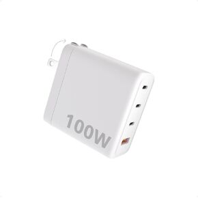 I 100W USB C Charger Block, 4 Port GaN Fast Compact Wall Charger for MacBook Pro, MacBook Air, Google Pixelbook, ThinkPad, Dell XPS, iPad Pro, Galaxy S22/S20, iPhone 15/14/Pro, and More