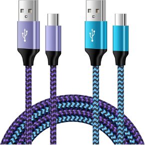 USB Type C Motorola Fast Charging Cable 2Pack 6FT Android Phone Car Cord for Motorola Razr 2024,G Stylus 5G,Edge 50 Ultra,Samsung Galaxy A15 5G/A35/S24Ultra/A54/A55/A25/S23,iPhone 16 Pro 15,Pixel 9 8a