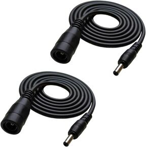 2pcs 1 Meter 2.1mm x 5.5mm Female to 1.35mm x 3.5mm Male DC Extension Cable Converter Black 22 AWG Copper Wire Plug Max 24V 3A (3.3ft)