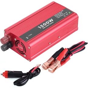 1500W Car Power Inverter, 12V DC to 110V AC Car Converter Adapter with Dual 3.1A USB Port and AC Outlets Quick Charging, for Fesistance Load Equipment