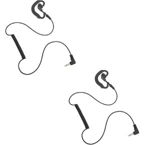 Covert Listen Only Earpiece 3.5mm Single Prong G Shape Radio Ear Piece Police Law Enforcement Headphones Headset for Motorola Two Way Radio Mic APX 6000(2Pack)