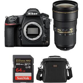 Nikon D850 DSLR Camera with AF-S NIKKOR 24-70mm f/2.8E ED VR Lens, Bundle with 64GB Memory Card, Alpine 160 Shoulder Bag