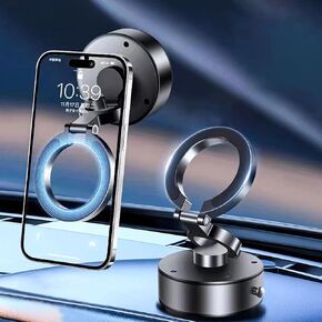 Upgraded 720° Rotatable Car Magnetic Phone Holder, Electric Suction Cup Vacuum Magnetic Phone Car Mount, One Button Release for Car/Gym/Mirror/Smooth Surface, for All iPhone Android Phone