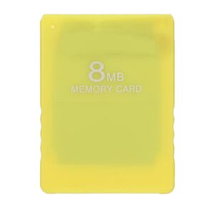 PS2 Memory Card 8MB FMCB V1.966 McBoot External Data Storage Card for All Game Console, High Speed Plug and Play Portable Gaming Memory Card (Yellow)