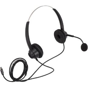 flexman USB C Wired Headset, Headset with Noise Cancelling Mic, Headset with Adjustable Headband, Binaural Telephone Headset for Call Center, Online Course, Conference Call