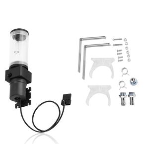 DIY PC Water Cooling System, Acrylic Computer LED Water Cooling Cylinder Reservoir 19W Pump G1/4 for PC CPU Liquid Cooling(110mm)