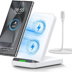 Pixel 9 Pro Wireless Charger Fast Charging Stand Dock for Google Pixel 9 Pro XL/9 Pro/8 Pro/8a/8/7a/7 Pro/7/6 Pro,Wireless Android Desk Phone Charger Station for Galaxy S25 Ultra/S24 FE/S23,iPhone 16