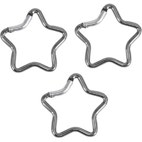 3Pcs Dark Gray Star Shaped Climbing Buckle Aluminum Alloy Heavy Duty Keyring Hook for Camping Fishing Hiking Traveling Spring Loaded,Carabiner Accessory and Keychain Outdoor Carabiners Accessories