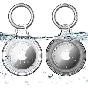 Coolqo IPX8 HORPROOT AIROTAG حامل متوافق مع ملحقات Apple Airtags ، حامل Airtag keychain Air Tag ، Hard PC Airtags Cays Ring Cases Tags Apple GPS Pointers Accessories ، 2 Pack 03
