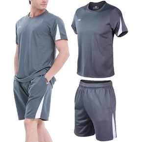 BOOMCOOL Gym Mens Clothes Workout Shirts for Men Outfits Sets 6pcs Shirts+Shorts in Kuwait