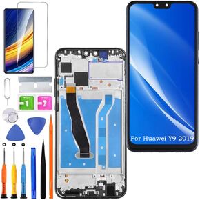 Screen Replacement for Huawei Y9 2019 Original, JKM-LX1 JKM-LX2 JKM-LX3 LCD Touch Panel Display Digitizer Assembly Repair Parts with Kit（Black with Frame）