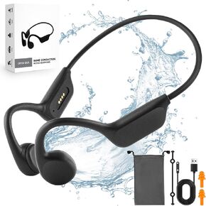 سماعات توصيل العظام - سماعات السباحة ، البلوتوث اللاسلكي ، وضع MP3 2 في 1 ، 10 ساعات طاقة بطارية ، شحن سريع ، سماعات IPX8 مقاومة للماء للرياضة