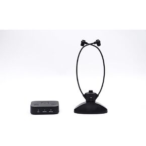 Digital Wireless Headset Universal TV Personal Hearing Headphone System with Table-Side Charging Cradle Platinum for Seniors or Hearing Impaired, 100ft Range, 12 Hour Battery Life
