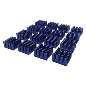 Aluminum Chip Heatsink 0.59x0.59x0.32 Inch Blue 16 PCS