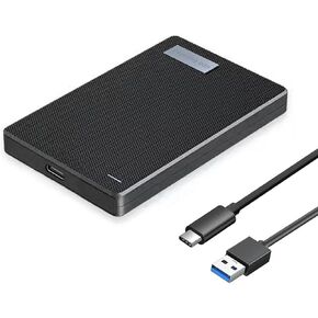 2.5 inch Hard Disk Case,USB C 2.5'' Hard Drive Enclosure Black