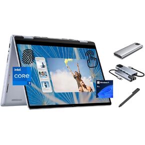 Dell Inspiron 2-in-1 14" FHD Touch Screen Laptop, Intel Core 7 150U (Beats i7-1335U), 32GB RAM, 2TB SSD + 512GB Portable SSD, Wi-Fi 6E, Backlit, FP, Stylus Pen, Win 11 Pro
