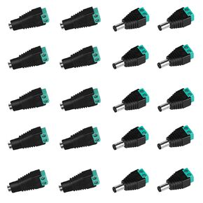 10 Pairs 12V DC Power Connector Male+Female 5.5 x 2.1MM Power Jack Plug Adapter Barrel Connector for CCTV Security Camera Led Strip Cable Wire Ends Plug