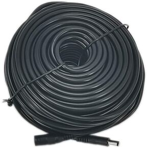 DC Power Adapter Extension Cable 100 feet 12V Power Adapter Extension Cable 2.1mm x 5.5mm Compatible with DC Adapter Cord Fit for CCTV Security Camera Wireless IP Camera Standalone DVR Black