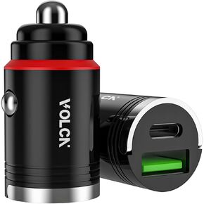 Dual Port Car Charger, [Matt Black] [2 Pack] USB A & USB C Car Cigarette Lighter Charging Adapter, 30W Fast Charging, PD&QC 3.0, Compatible iPhone 16/15/14/13/12 Series, iPad, Samung, Pixel