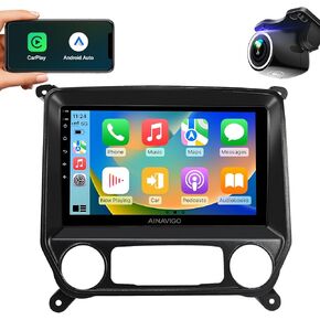 5G WiFi Car Stereo Radio Replacement Radio for Chevy Silverado 2014 2015 2016 2017 2018 &GMC Sierra Wireless Carplay,Android Auto,GPS,Bluetooth,FM Radio 1080P SWC