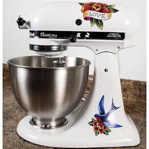Love Bird Tattoo Art Style Vinyl Decals for Kitchen Mixers Stickers
