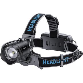 Sinvimes Rechargeable LED Headlamp 1000 High Lumen, Long Lasting Battery Life Head Lamp with 5 Modes & IPX7 Waterproof & Zoomable, 120° Adjustable Headlamps for Adults, Camping, Hardhat, Outdoor