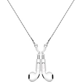 Strong Magnetic Anti-Lost Straps for AirPods, Sports Headphone Chain Lanyard Compatible with AirPods 4/1&2 / 3rd / AirPods Pro 1st&2nd, Neck Rope Cord (Silver, Twist)