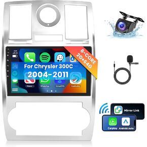 [8 CORE 2G+64G] Car Radio for Chrysler 300C 2004-2011 with Wireless Carplay/Android Auto, 9 Inch Android 13 IPS Touch Screen Car Stereo, Bluetooth, GPS Navi, WiFi, SWC, DSP + Backup Camera