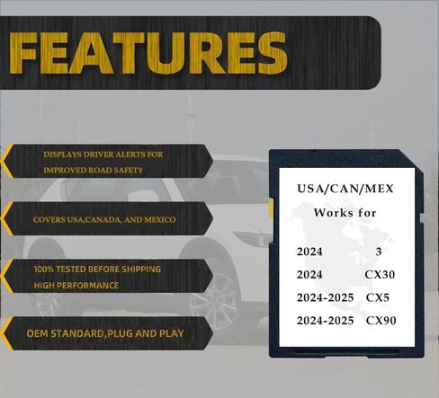 New Updated Navigation SD Card Map USA/CA/MEX Fit for 2024 CX-30/3,2024-2025 CX-90/CX5 in Saudi Arabia
